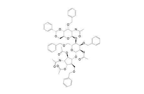 (1R,2R,3S,4S,5S)-3-ACETAMIDO-2,4-DIACETOXY-5-[(BENZYLOXY)-METHYL]-CYCLOPENTYL-2-ACETAMIDO-4-O-(2-ACETAMIDO)-3-O-BENZYL-4,6-O-BENZYLIDENE-2-DEOXY-BETA-D-ALLOPYR