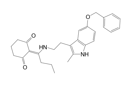 2-[1-[2-(2-methyl-5-phenylmethoxy-1H-indol-3-yl)ethylamino]butylidene]cyclohexane-1,3-dione