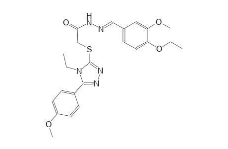 N'-[(E)-(4-ethoxy-3-methoxyphenyl)methylidene]-2-{[4-ethyl-5-(4-methoxyphenyl)-4H-1,2,4-triazol-3-yl]sulfanyl}acetohydrazide