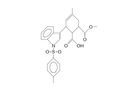 (1RS, 2Sr,3sr)-5-methyl-3-(1'-tosyl-indol-3'-yl)-cyclohex-4-ene-1,2-dicarboxylic acid, 1-methyl ester