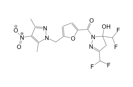 3,5-bis(difluoromethyl)-1-{5-[(3,5-dimethyl-4-nitro-1H-pyrazol-1-yl)methyl]-2-furoyl}-4,5-dihydro-1H-pyrazol-5-ol