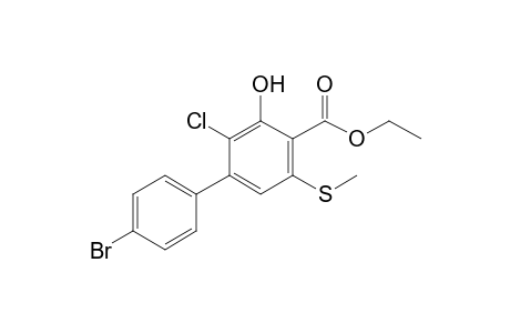Ethyl 3-chloro-2-hydroxy-4-(p-bromophenyl)-6-(methylthio)benzoate