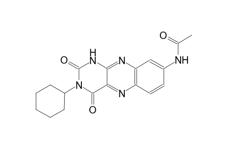 acetamide, N-(3-cyclohexyl-1,2,3,4-tetrahydro-2,4-dioxobenzo[g]pteridin-8-yl)-