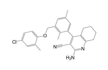 2-amino-4-{3-[(4-chloro-2-methylphenoxy)methyl]-2,5-dimethylphenyl}-5,6,7,8-tetrahydro-3-quinolinecarbonitrile