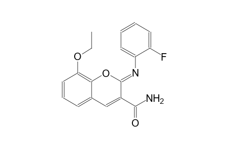 (2Z)-8-ethoxy-2-[(2-fluorophenyl)imino]-2H-chromene-3-carboxamide