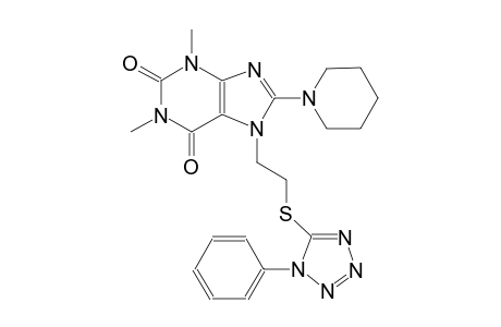 1,3-dimethyl-7-{2-[(1-phenyl-1H-tetraazol-5-yl)sulfanyl]ethyl}-8-(1-piperidinyl)-3,7-dihydro-1H-purine-2,6-dione