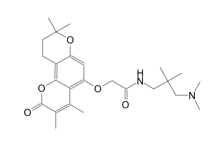 N-(3-(dimethylamino)-2,2-dimethylpropyl)-2-((3,4,8,8-tetramethyl-2-oxo-2,8,9,10-tetrahydropyrano[2,3-f]chromen-5-yl)oxy)acetamide
