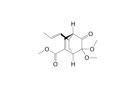 Methyl (1R*,4S*,8S*)-6,6-dimethoxy-5-oxo-8-[(E)-1-propenyl]bicyclo[2.2.2]oct-2-ene-2-carboxylate