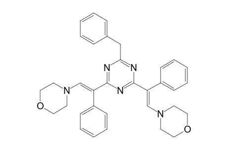 4-[(E)-2-[4-benzyl-6-[(E)-2-morpholin-4-yl-1-phenylethenyl]-1,3,5-triazin-2-yl]-2-phenylethenyl]morpholine