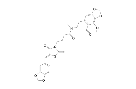 3-Thiazolebutanamide, 5-[1,3-benzodioxol-5-ylmethylidene]-N-[2-(6-formyl-7-methoxy-1,3-benzodioxol-5-yl)ethyl]dihydro-N-methyl-4-oxo-2-thioxo-, (5S)-