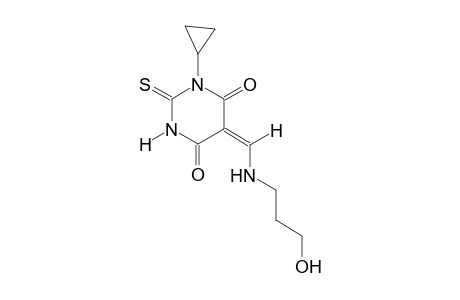 (5E)-1-cyclopropyl-5-{[(3-hydroxypropyl)amino]methylene}-2-thioxodihydro-4,6(1H,5H)-pyrimidinedione