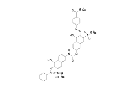 Trisodium 4-[(E)-(1-hydroxy-6-{[({5-hydroxy-6-[(E)-phenyldiazenyl]-7-sulfonato-2-naphthyl}amino)carbonyl]amino}-3-sulfonato-2-naphthyl)diazenyl]benzoate