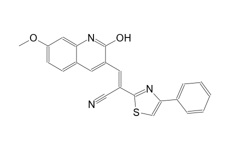 2-thiazoleacetonitrile, alpha-[(2-hydroxy-7-methoxy-3-quinolinyl)methylene]-4-phenyl-