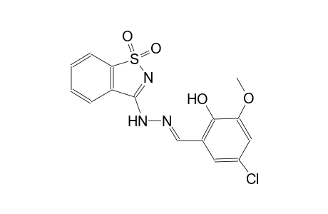 5-chloro-2-hydroxy-3-methoxybenzaldehyde (1,1-dioxido-1,2-benzisothiazol-3-yl)hydrazone