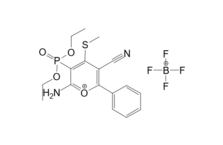 2-Amino-5-cyano-3-(diethoxy-phosphoryl)-4-methylsulfanyl-6-phenyl-pyranylium tetrafluoroborate
