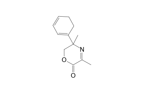 (+-)-3,5-Dimethyl-5-(cyclohexadienyl)-5,6-dihydro-2H-1,4-oxazin-2-one