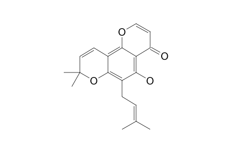 ISO-ERIOSEMATIN;5-HYDROXY-6-GAMMA,GAMMA-DIMETHYLALLYL-6',6'-DIMETHYL-PYRANO-(2',3':7,8)-CHROMONE