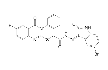 3-[[(6-fluoro-3-phenyl-4(3H)-quinazolinone-2-yl)mercaptoacetyl]hydrazono]-1H-5-bromo-2-indolinone