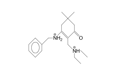 3-Benzylamino-2-diethylaminomethyl-5,5-dimethyl-2-cyclohexen-1-one dication