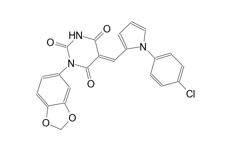 (5E)-1-(1,3-benzodioxol-5-yl)-5-{[1-(4-chlorophenyl)-1H-pyrrol-2-yl]methylene}-2,4,6(1H,3H,5H)-pyrimidinetrione
