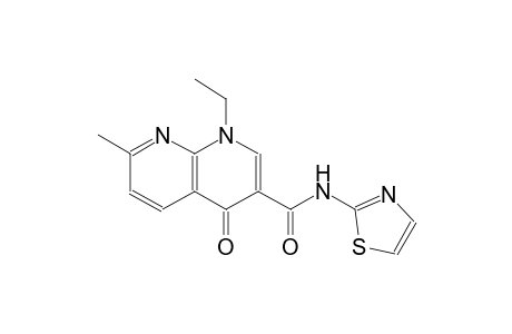 1,8-naphthyridine-3-carboxamide, 1-ethyl-1,4-dihydro-7-methyl-4-oxo-N-(2-thiazolyl)-