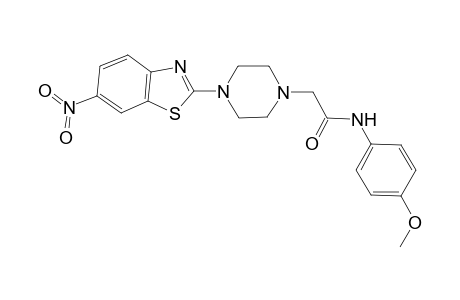 N-(4-methoxyphenyl)-2-[4-(6-nitro-1,3-benzothiazol-2-yl)-1-piperazinyl]acetamide