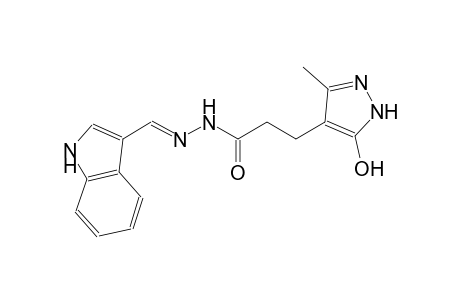 1H-pyrazole-4-propanoic acid, 5-hydroxy-3-methyl-, 2-[(E)-1H-indol-3-ylmethylidene]hydrazide