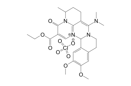 2-ETHOXYCARBONYL-7-DIMETHYLAMINO-4,5,6,8,9,13B-HEXAHYDRO-11,12-DIMETHOXY-4-METHYL-3-OXOISOQUINOLO-[1,2-B]-2,6A-DIAZA-3A-AZONIAPHENALENE;PERCHLORATE