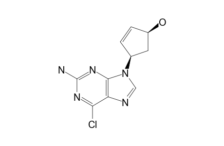 (+/-)-2-AMINO-6-CHLORO-9-(cis-4'-HYDROXYCYCLOPENT-2'-ENYL)-PURIN