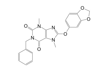 8-(1,3-benzodioxol-5-yloxy)-1-benzyl-3,7-dimethyl-3,7-dihydro-1H-purine-2,6-dione