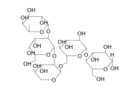 ALPHA-L-FUCOPYRANOSYL-(1->2)-BETA-D-GALACTOPYRANOSYL-(1->2)-ALPHA-D-XYLOPYRANOSYL-(1->6)-BETA-D-GLUCOPYRANOSYL-(1->4)-BETA-D-GLUCOPYRANOSE