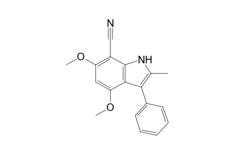 4,6-Dimethoxy-3-phenyl-2-methylindole-7-nitrile
