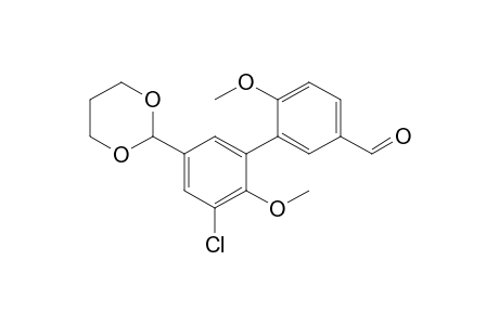 4-Methoxy-3-[3-chloro-2-methoxy-5-(2-dioxanyl)phenyl]benzaldehyde