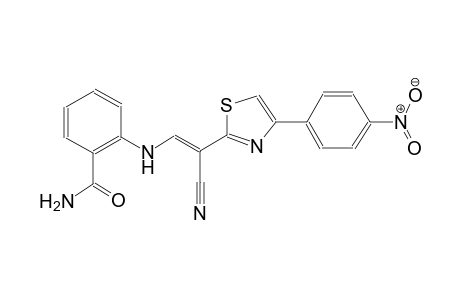 2-({(E)-2-cyano-2-[4-(4-nitrophenyl)-1,3-thiazol-2-yl]ethenyl}amino)benzamide