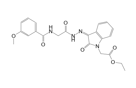 ethyl [(3Z)-3-({[(3-methoxybenzoyl)amino]acetyl}hydrazono)-2-oxo-2,3-dihydro-1H-indol-1-yl]acetate