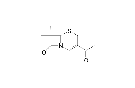 3-Acetyl-7,7-dimethylcephem (3-acetyl-7,7-dimethyl-8-oxo-5-thia-1-azabicyclo[4.2,0]-2-octene)