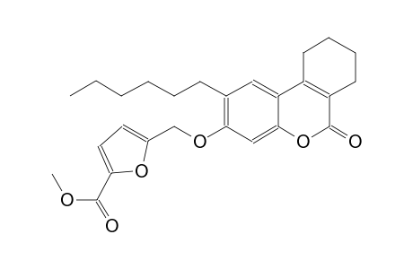 2-furancarboxylic acid, 5-[[(2-hexyl-7,8,9,10-tetrahydro-6-oxo-6H-dibenzo[b,d]pyran-3-yl)oxy]methyl]-, methyl ester