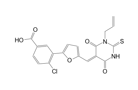 3-{5-[(Z)-(1-allyl-4,6-dioxo-2-thioxotetrahydro-5(2H)-pyrimidinylidene)methyl]-2-furyl}-4-chlorobenzoic acid