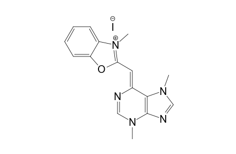 3-Methyl-2-[(3,7-dimethyl-6-purinylidene)methyl]benzoxazolium iodide
