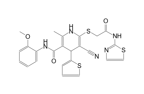 3-pyridinecarboxamide, 5-cyano-1,4-dihydro-N-(2-methoxyphenyl)-2-methyl-6-[[2-oxo-2-(2-thiazolylamino)ethyl]thio]-4-(2-thienyl)-