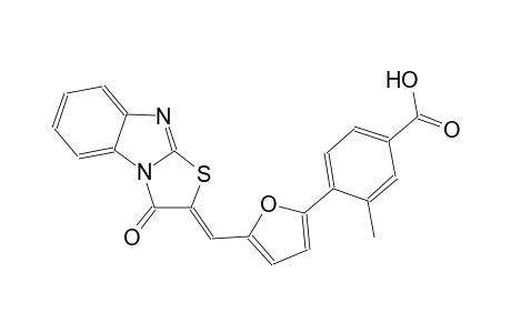 3-methyl-4-{5-[(Z)-(3-oxo[1,3]thiazolo[3,2-a]benzimidazol-2(3H)-ylidene)methyl]-2-furyl}benzoic acid