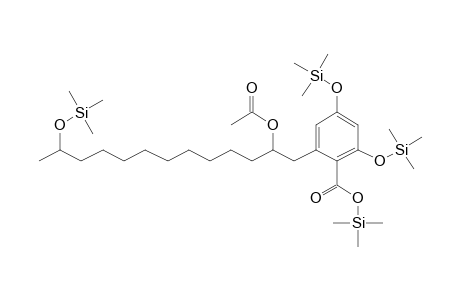 2-(2-Acetoxy-12-hydroxytridecyl)-4,6-dihydroxybenzoic acid, 4tms