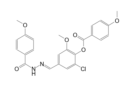 2-chloro-6-methoxy-4-{(E)-[(4-methoxybenzoyl)hydrazono]methyl}phenyl 4-methoxybenzoate