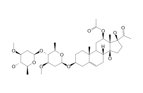 12-O-ACETYLPERGULARIN-3-O-BETA-D-OLEANDROPYRANOSYL-(1->4)-BETA-D-OLEANDROPYRANOSIDE