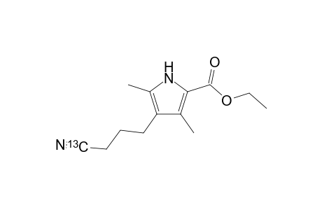 Ethyl 3,5-Dimethyl-4-(3-(13)C-cyanopropyl)-1H-pyrrole-2-carboxylate