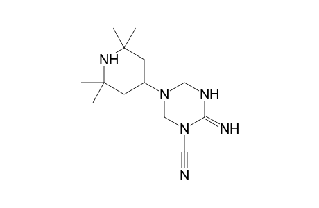Hexahydro-2-imino-5-(2,2,6,6-tetramethyl-4-piperidyl)-1,3,5-triazine-1-carbonitrile