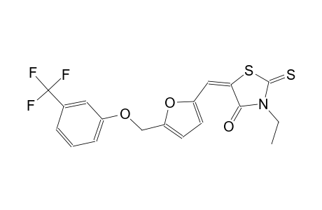 (5E)-3-ethyl-2-thioxo-5-[(5-{[3-(trifluoromethyl)phenoxy]methyl}-2-furyl)methylene]-1,3-thiazolidin-4-one