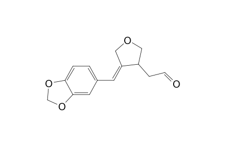 (Z)-2-(4-(Benzo[d][1,3]dioxol-5-ylmethylene)tetrahydrofuran-3-yl)acetaldehyde
