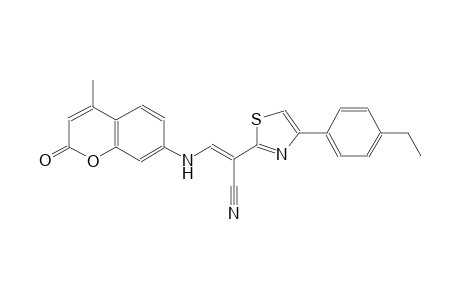 (2E)-2-[4-(4-ethylphenyl)-1,3-thiazol-2-yl]-3-[(4-methyl-2-oxo-2H-chromen-7-yl)amino]-2-propenenitrile