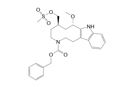 3H-Azecino[5,4-b]indole-3-carboxylic acid, 1,2,4,5,6,7,8,9-octahydro-8-methoxy-6-[[(methylsulfonyl)oxy]methyl]-, phenylmethyl ester, (6R*,8S*)-(.+-.)-